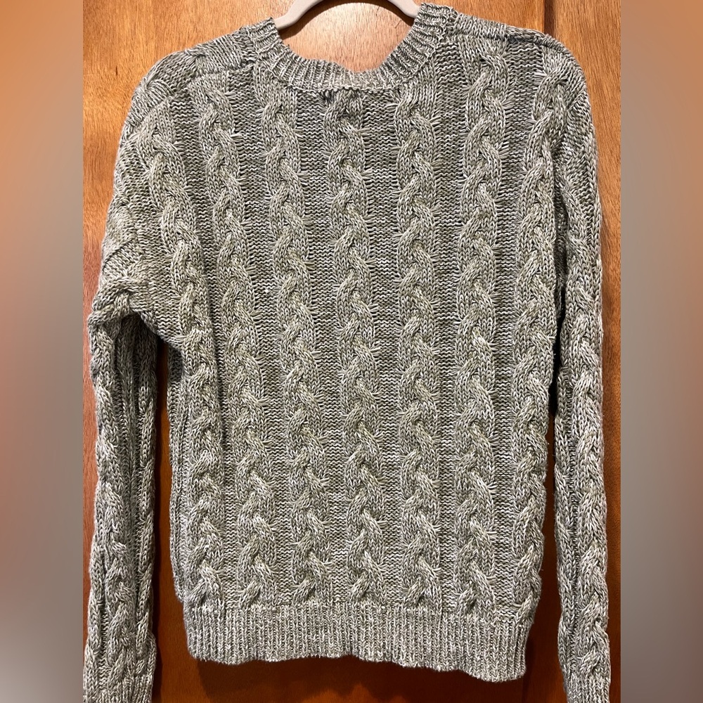 Lumiere Women's Cable Knit Sweater - Olive Green - Picture 7 of 7